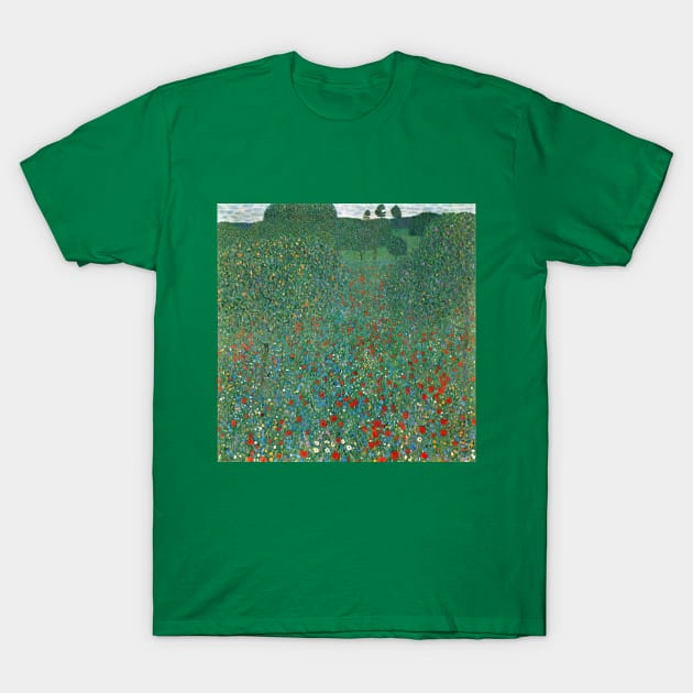 Poppy Field by Gustav Klimt T-Shirt by MasterpieceCafe